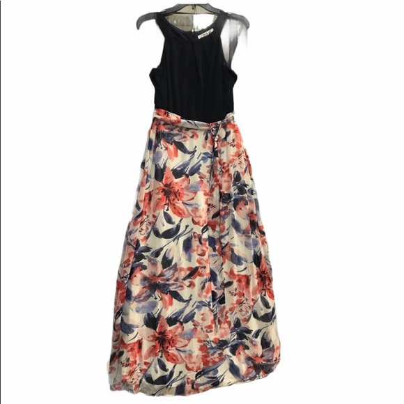 Chetta B dress long Mixed Media Maxi,navy/red.NWT - Picture 2 of 11